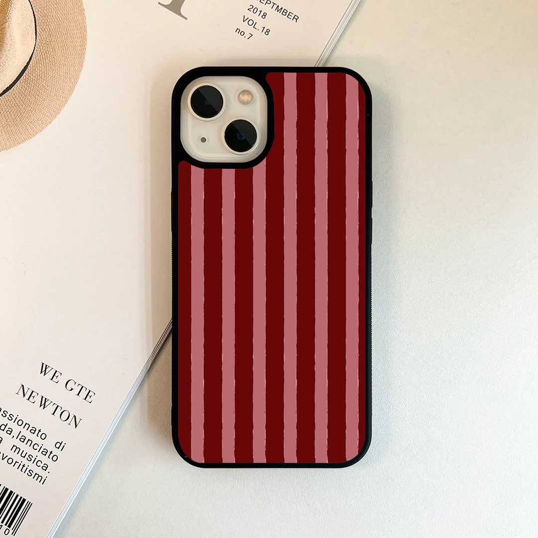 Stripes Blush Burgundy Printed Protective Case