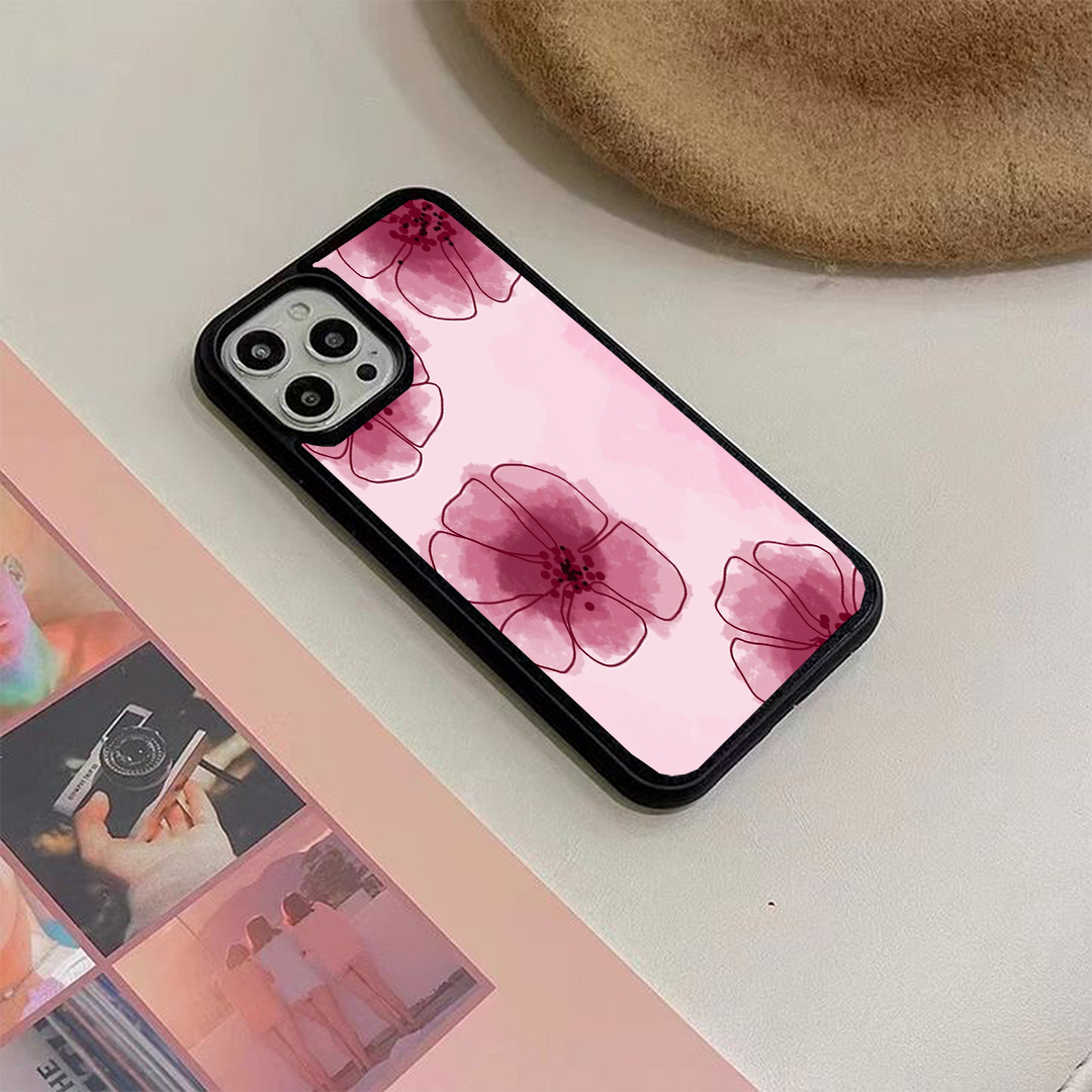 Sweet Hybiscus Blush Burgundy Printed Protective Case