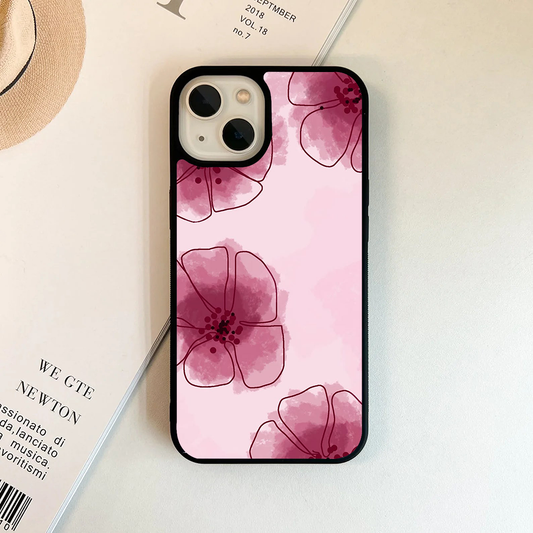 Sweet Hybiscus Blush Burgundy Printed Protective Case