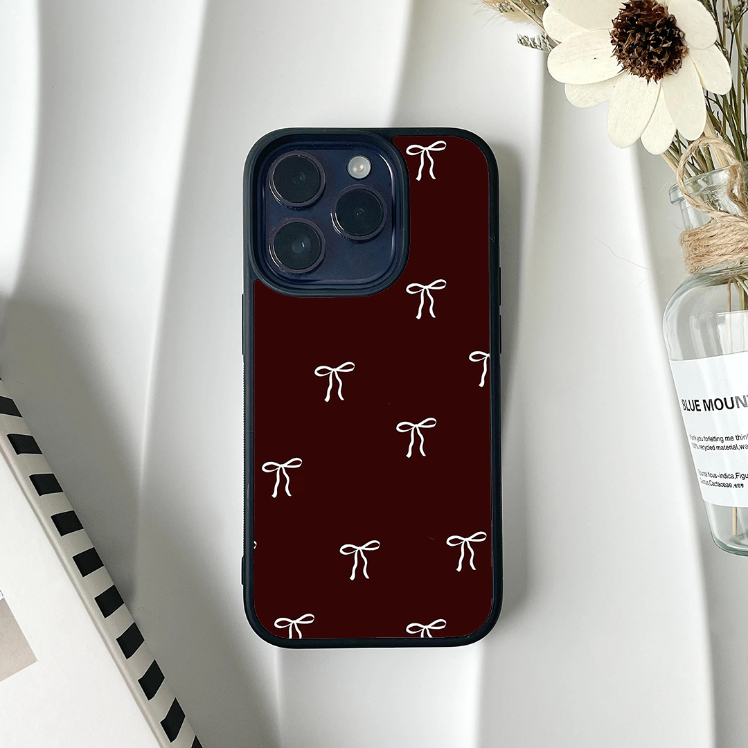 Bloom Bow Blush Burgundy Printed Protective Case