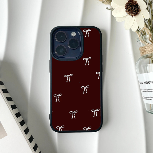Bloom Bow Blush Burgundy Printed Protective Case