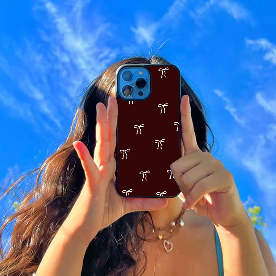 Bloom Bow Blush Burgundy Printed Protective Case