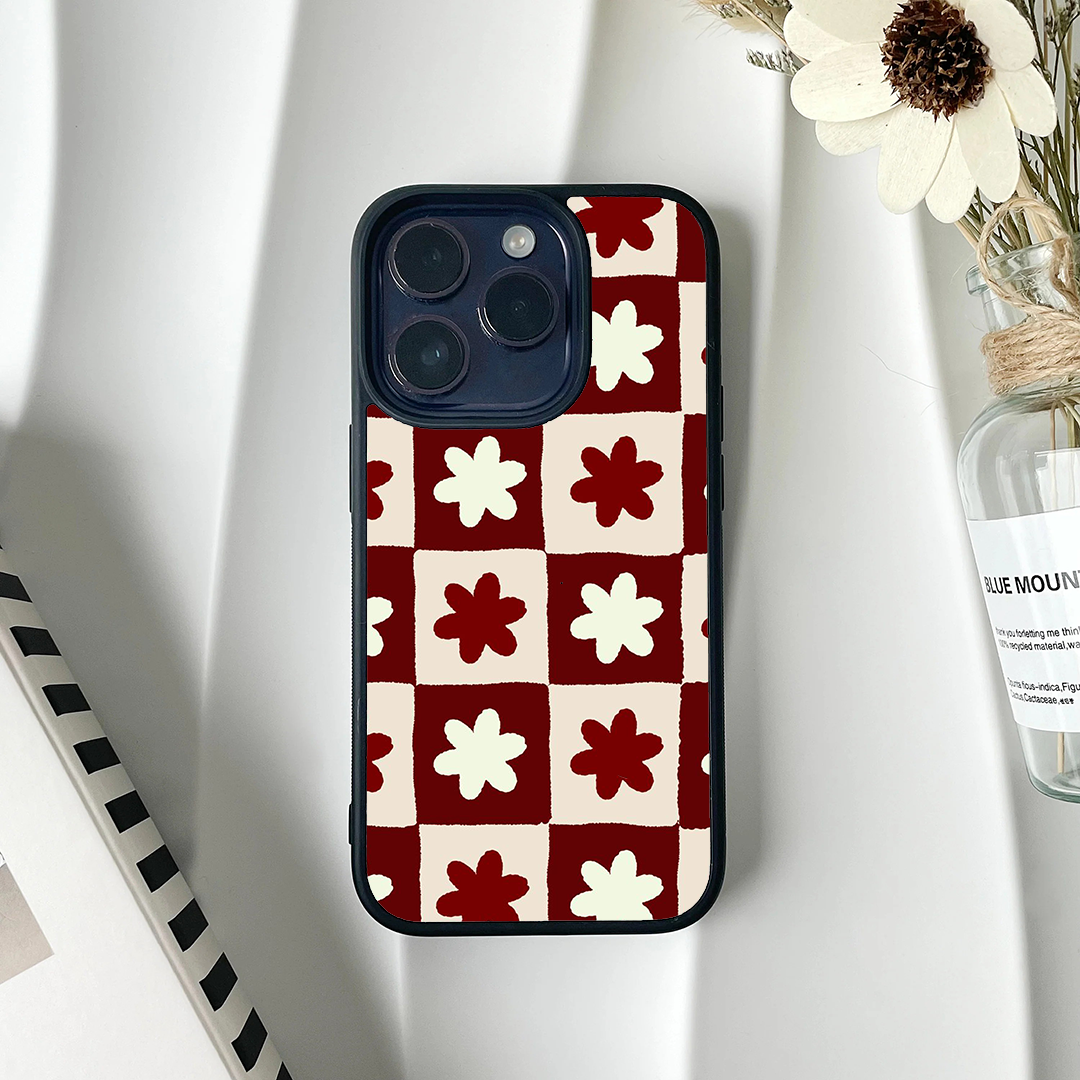 Star Bloom Blush Burgundy Printed Protective Case