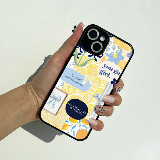 You Go Girl Yellow Pastel Printed Protective Case