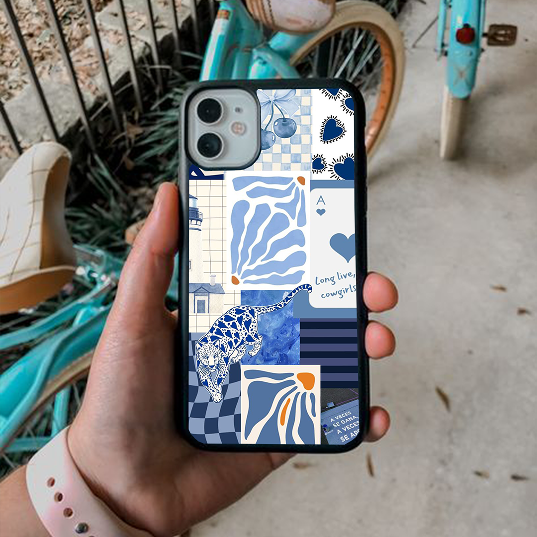Blue Leopard Pastel Printed Protective Case