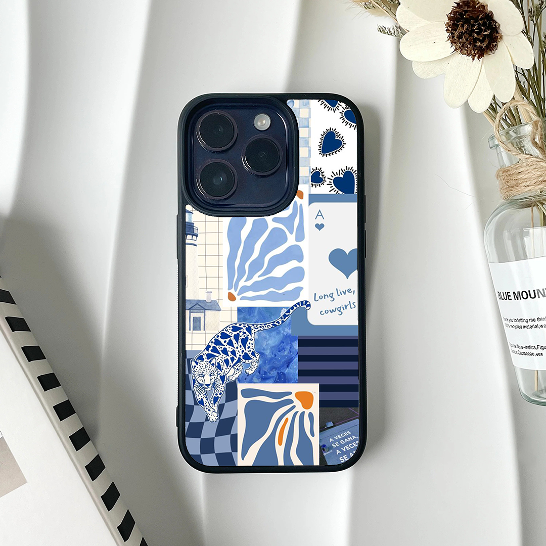Blue Leopard Pastel Printed Protective Case