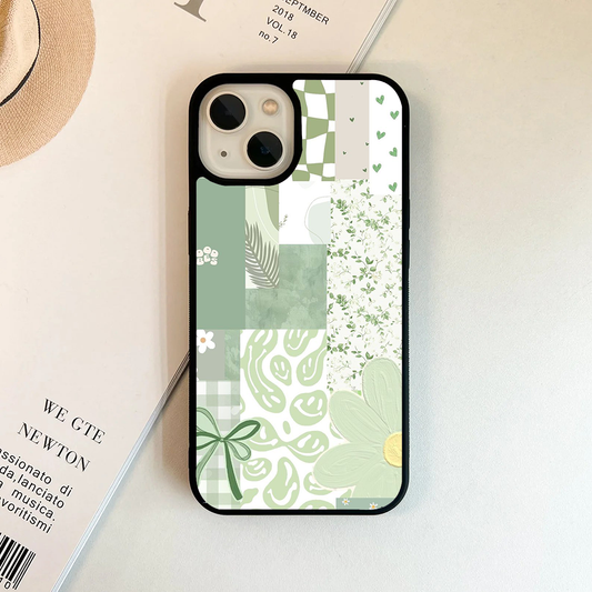 Collage Green Pastel Printed Protective Case