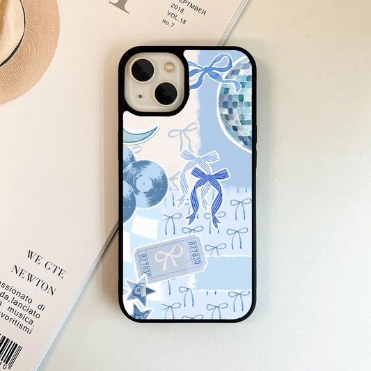Pastel Blue Bow Printed Protective Case