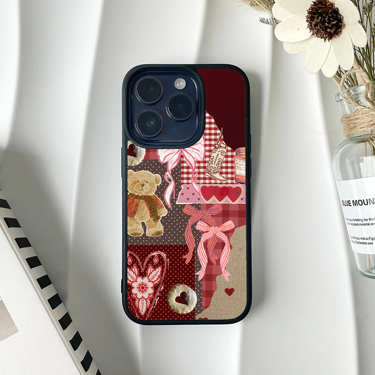 Maroon Collage Pastel Printed Protective Case