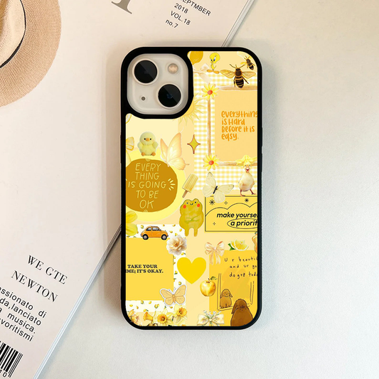 Bee Yellow Collage Pastel Printed Protective Case