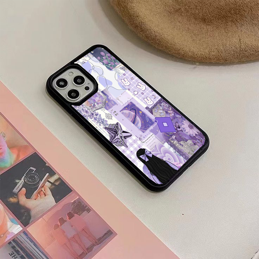 Purple Collage Pastel Printed Protective Case