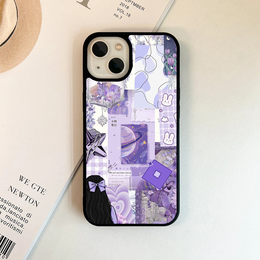 Purple Collage Pastel Printed Protective Case