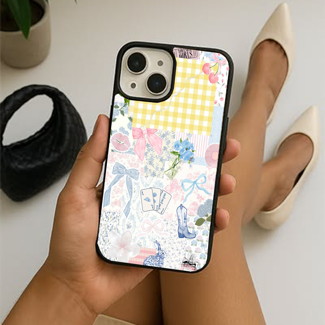 Checked Yellow Pastel Printed Protective Case