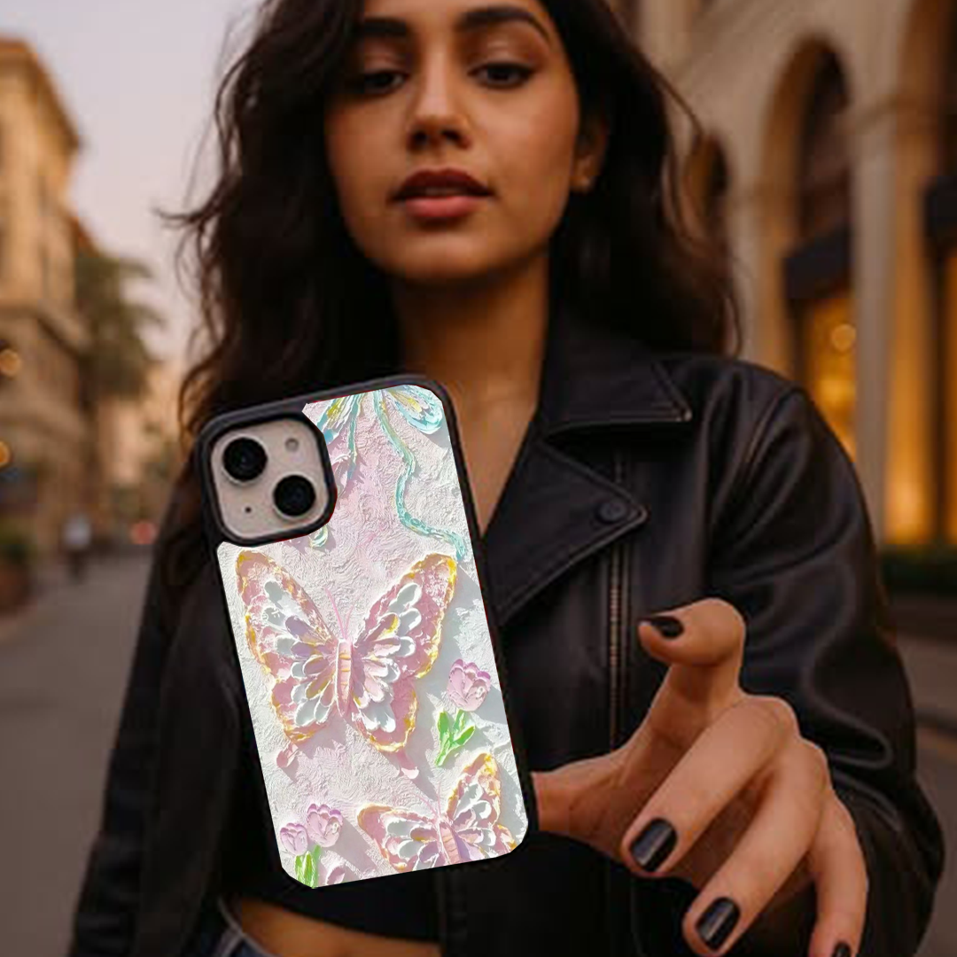 Daisy Butterfly Floral Acrylic Printed Protective Case