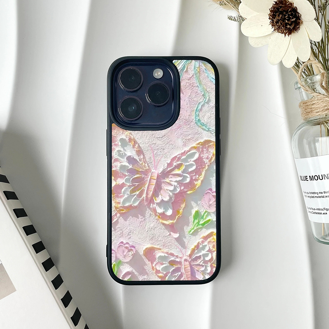 Daisy Butterfly Floral Acrylic Printed Protective Case
