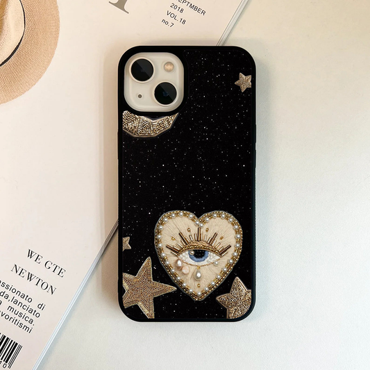 Heart Evil Eye Galactic Charm Printed Protective Case