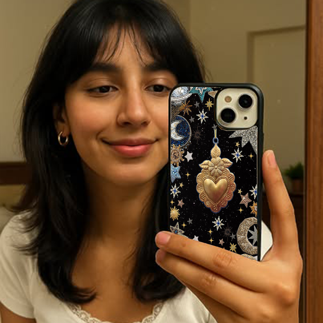 Heart Shining Galactic Charm Printed Protective Case