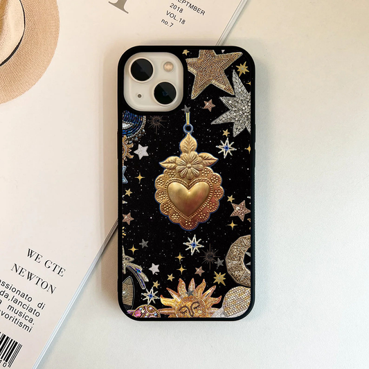 Heart Shining Galactic Charm Printed Protective Case