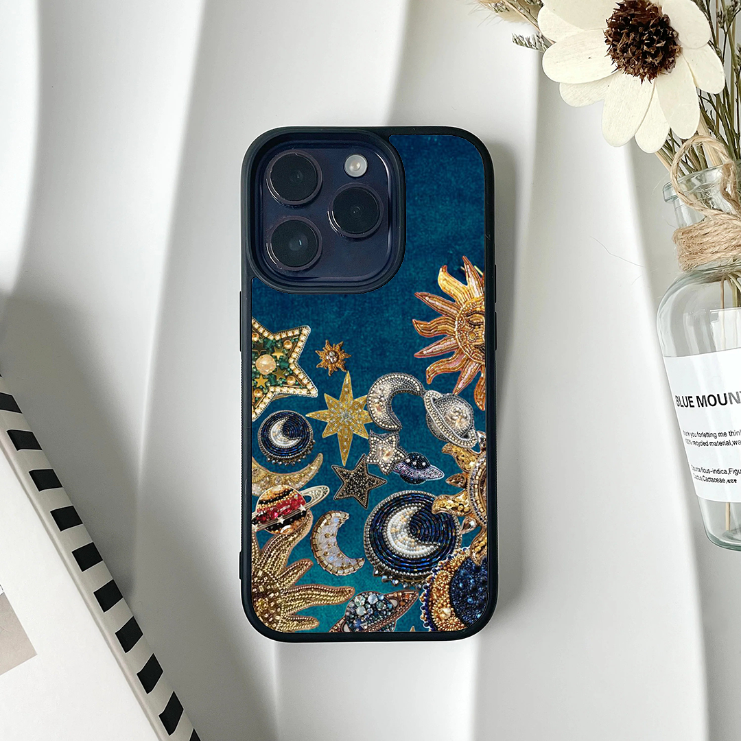 Crackle Stars Galactic Charm Printed Protective Case