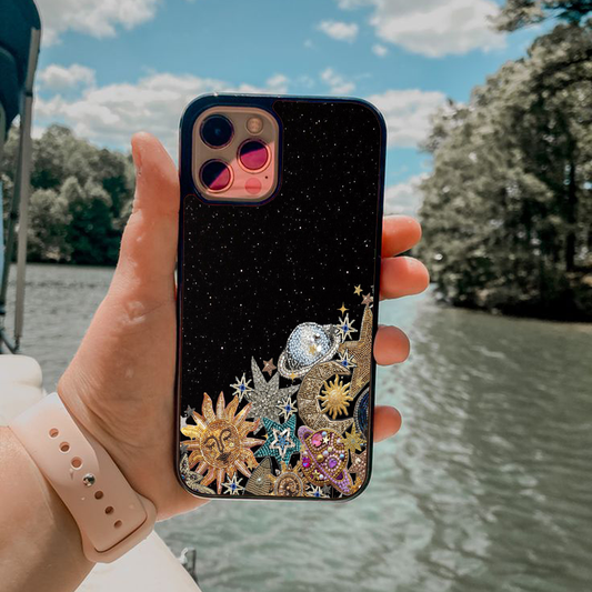 Aqua Galactic Charm Printed Protective Case