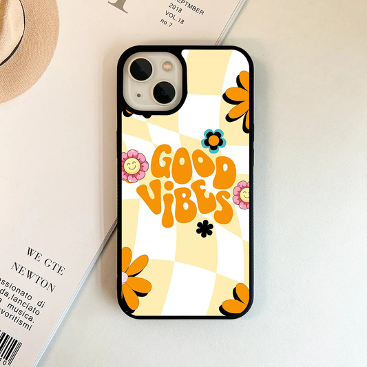 Floral Good Vibes Printed Protective Case