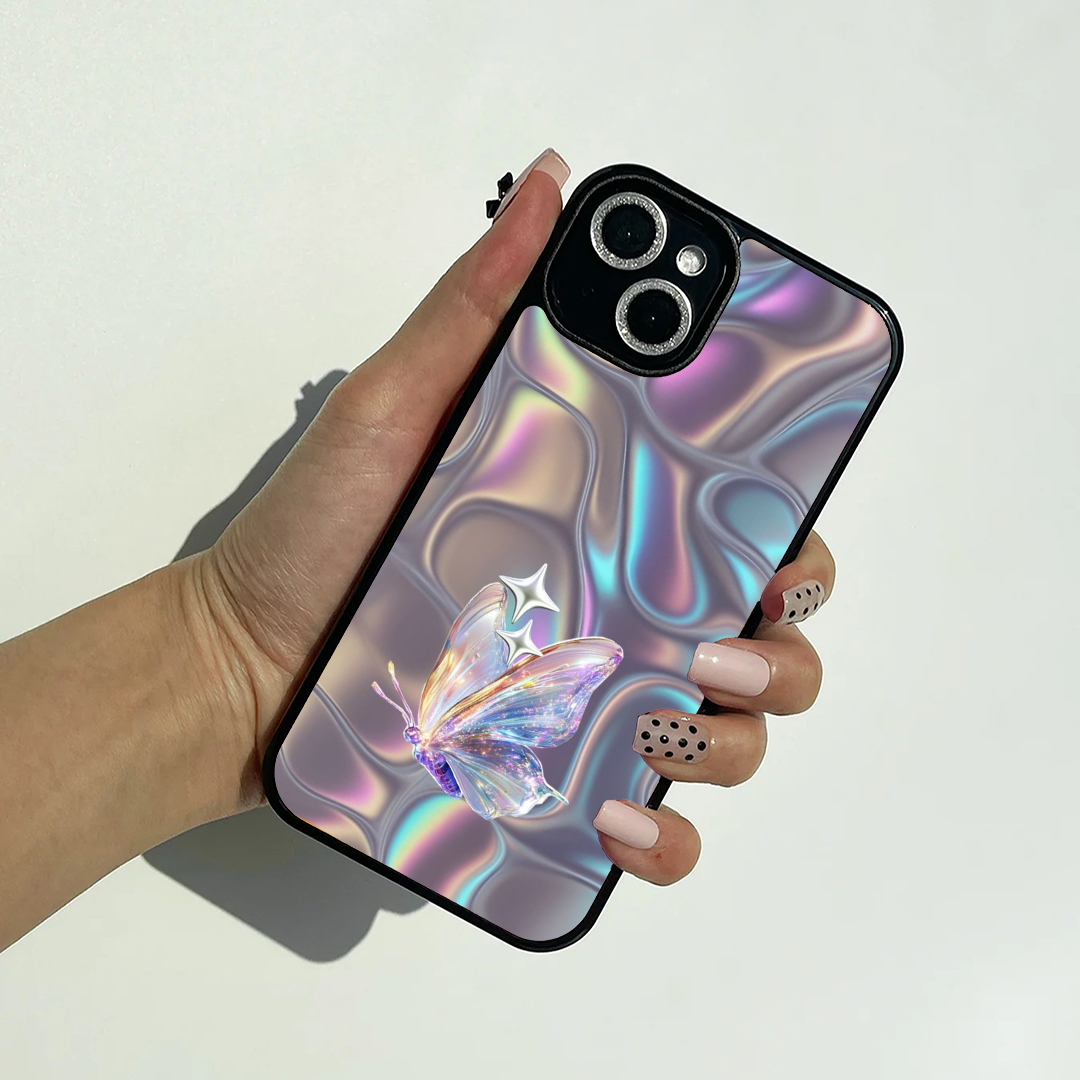 Shine Butterfly Sparkly Pink Printed Protective Case