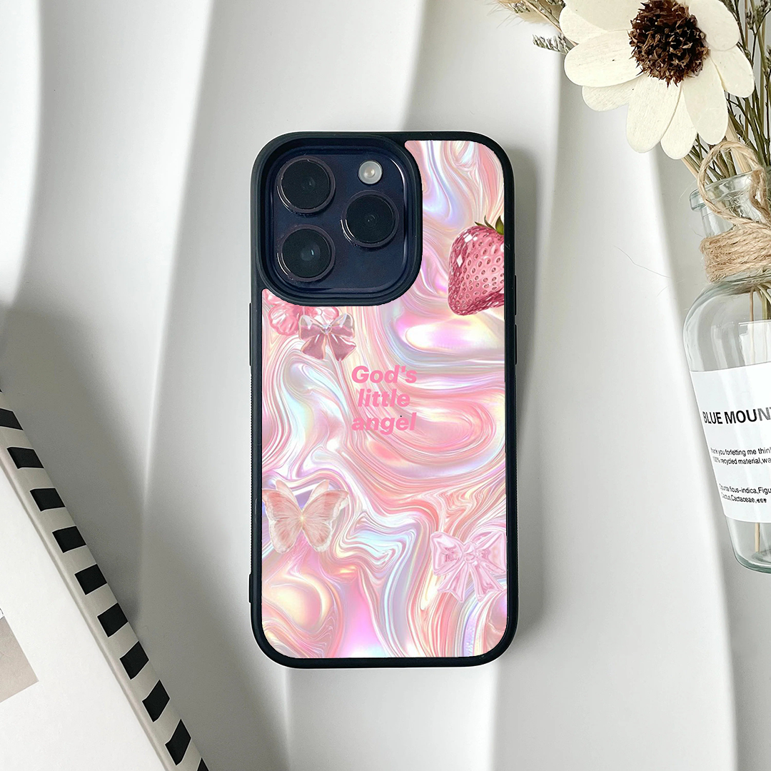 Gods Little Angel Sparkly Pink Printed Protective Case