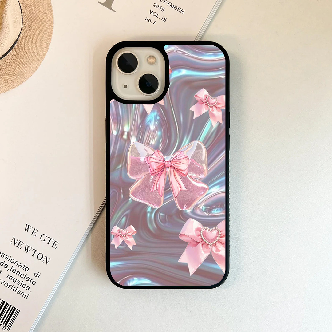 Cute Bows Angel Sparkly Pink Printed Protective Case