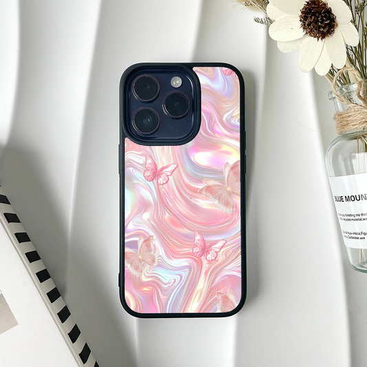 Butterfly Bow Sparkly Pink Printed Protective Case