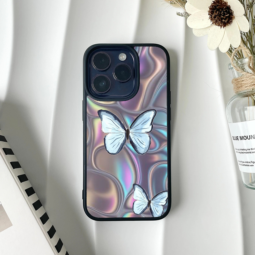 Butterfly Sparkly Pink Printed Protective Case