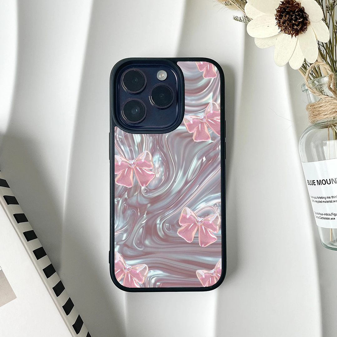 Tiny Bow Sparkly Pink Printed Protective Case