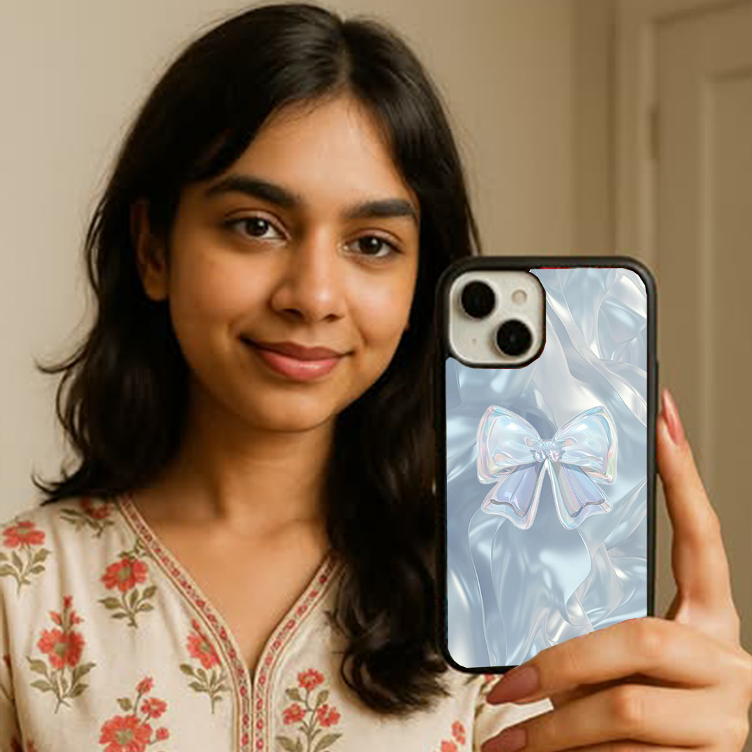 Ice Bow Sparkly Pink Printed Protective Case