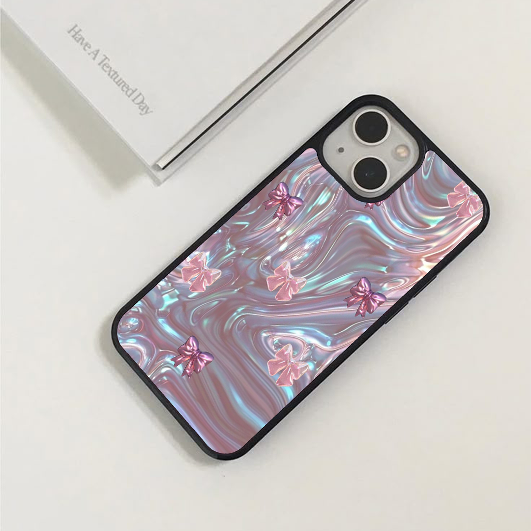 Sparkly Pink Bow Printed Protective Case