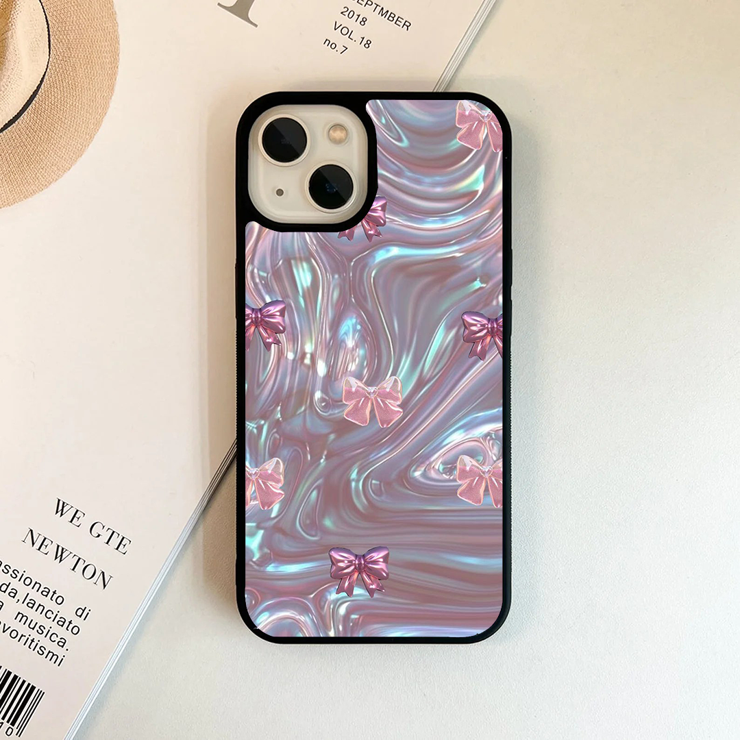 Sparkly Pink Bow Printed Protective Case