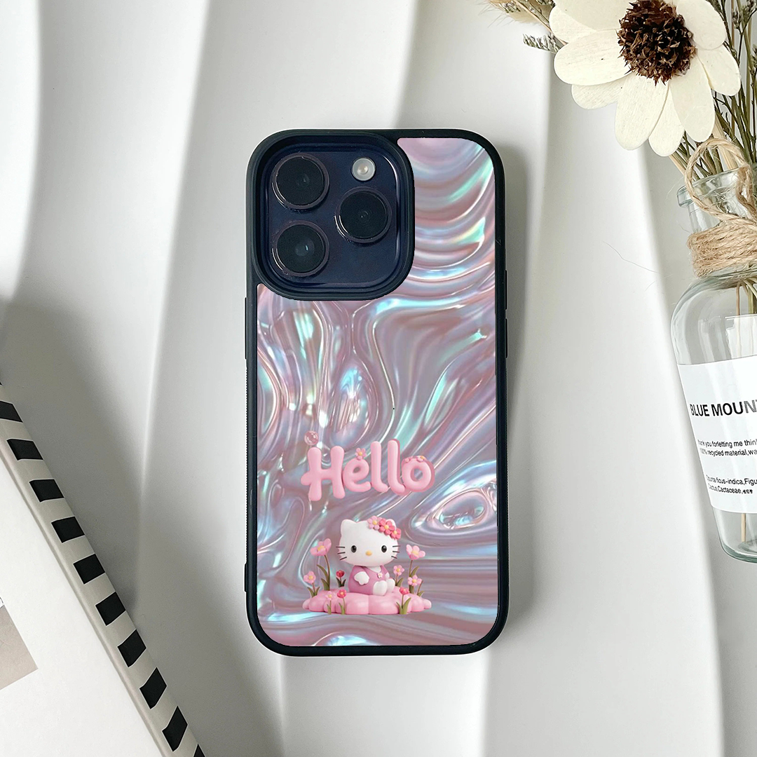Sparkly Pink Hello Printed Protective Case