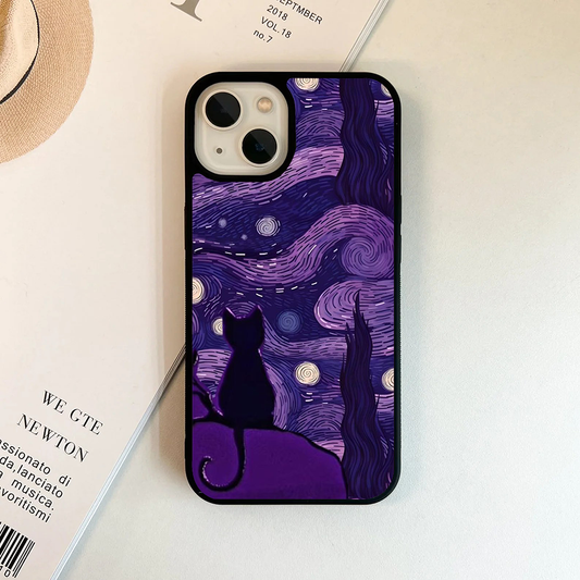 Purple Dark VanGoghh Printed Protective Case