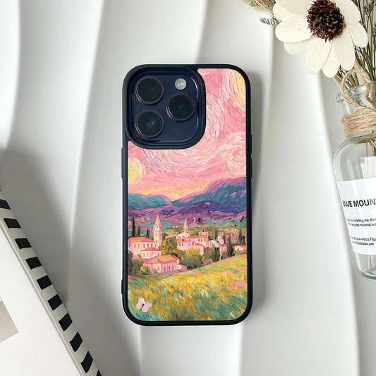Peach VanGoghh Printed Protective Case
