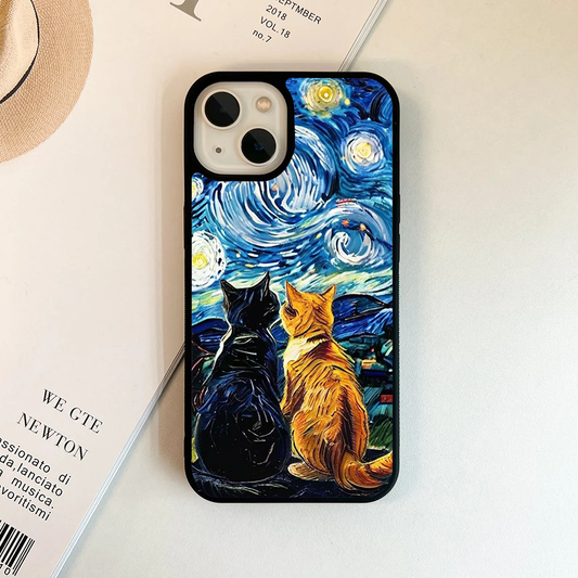 Cats  VanGoghh Printed Protective Case