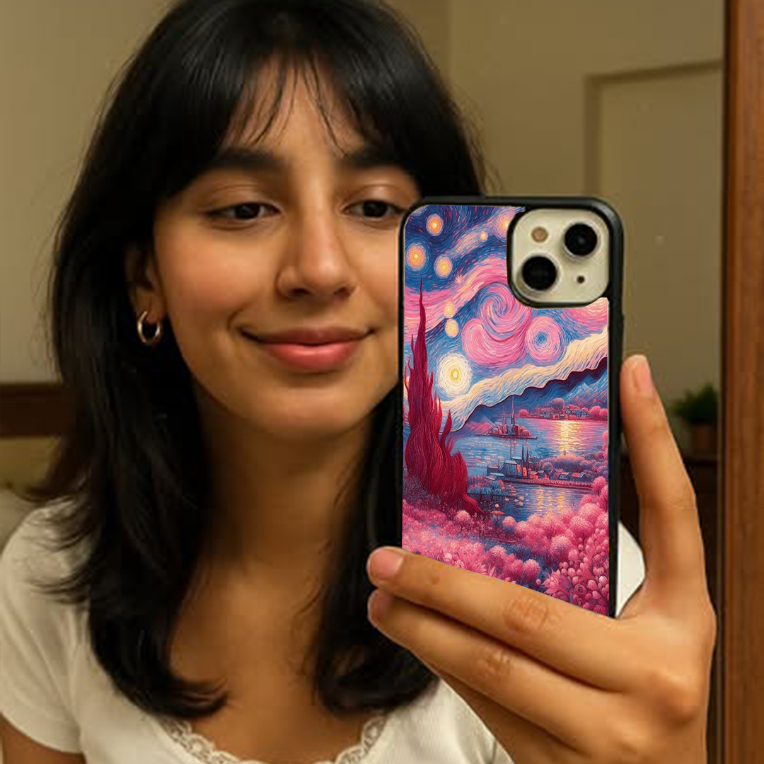 Peachy VanGoghh Printed Protective Case