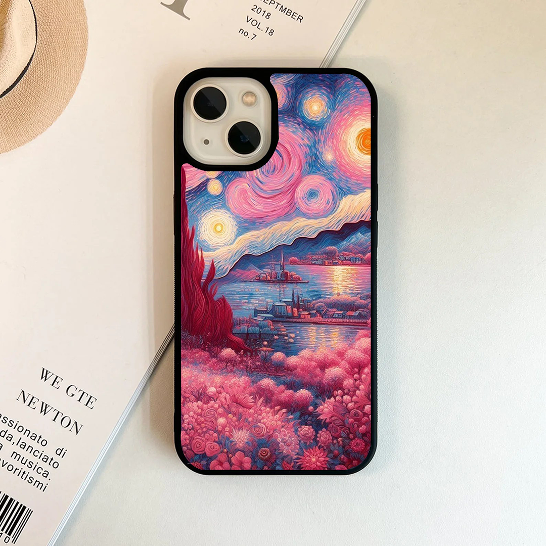Peachy VanGoghh Printed Protective Case
