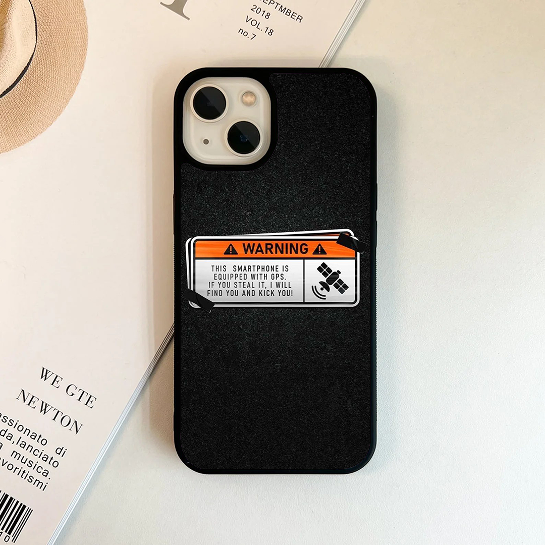 Warning Black Protective Phone Case Back Cover