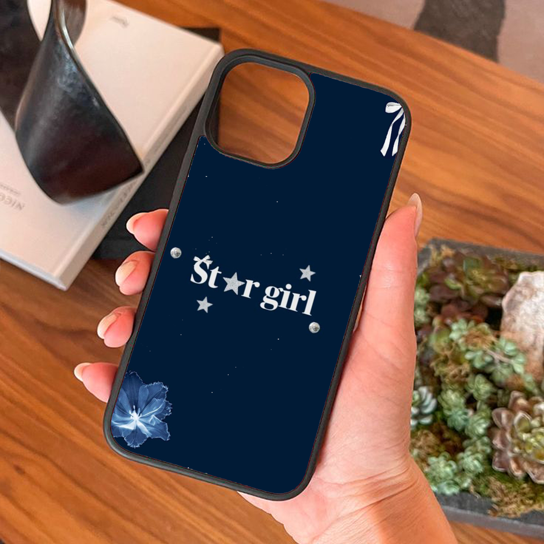 Floral Star Girl Protective Phone Case Back Cover