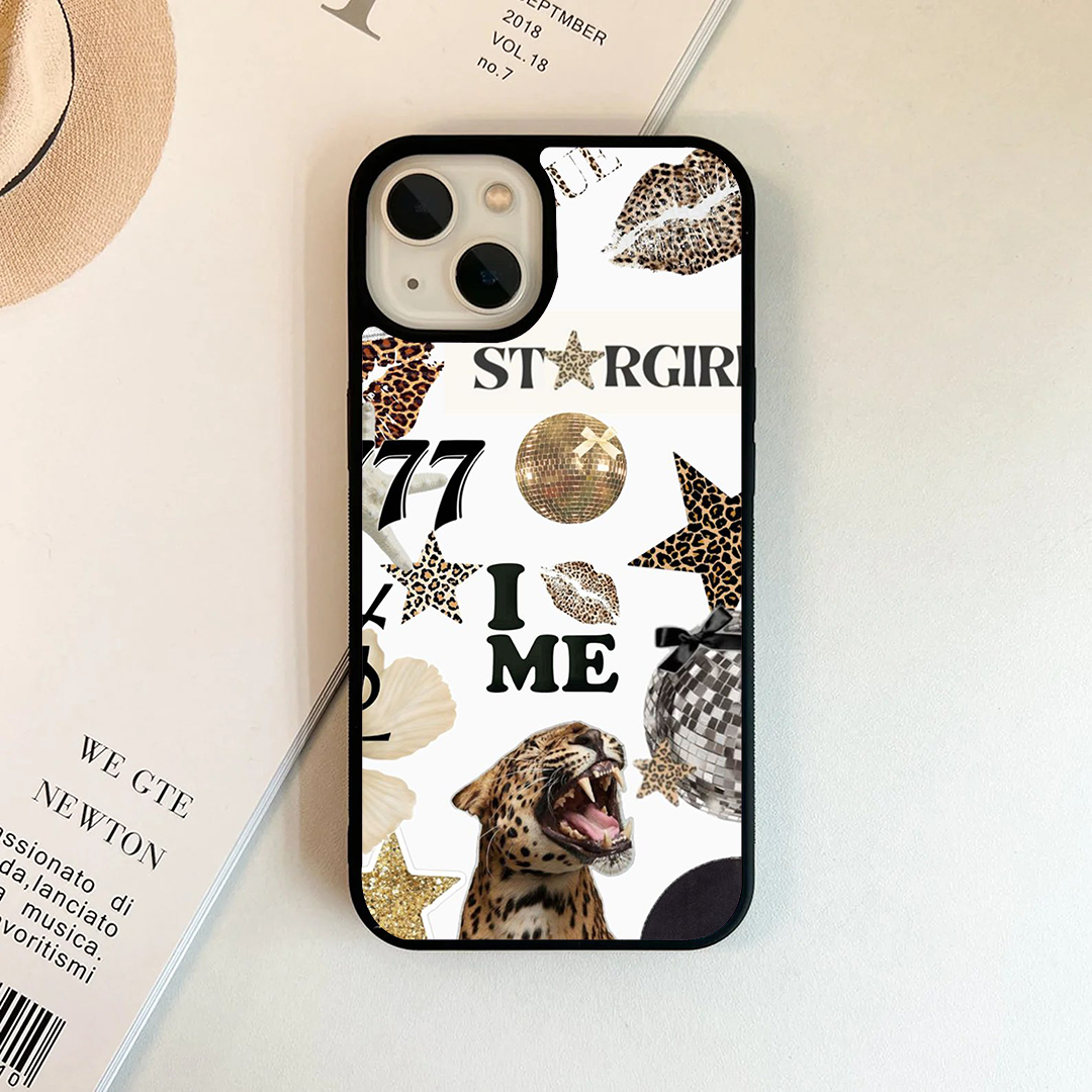 Leopard Star Girl Protective Phone Case Back Cover