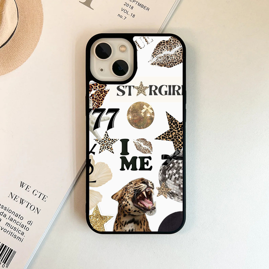 Leopard Star Girl Protective Phone Case Back Cover