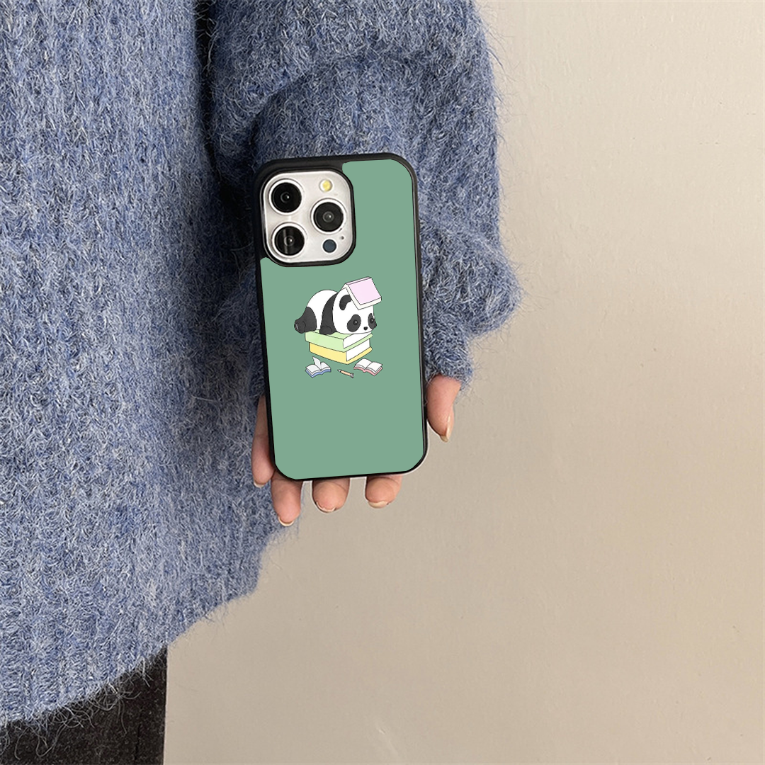 Abstract Panda Protective Glass Case