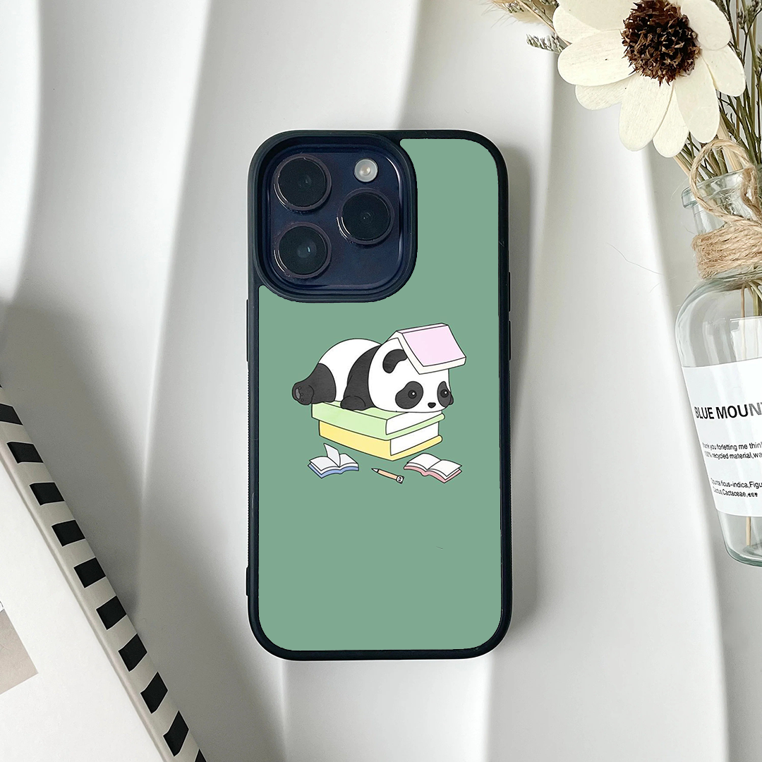 Abstract Panda Protective Glass Case