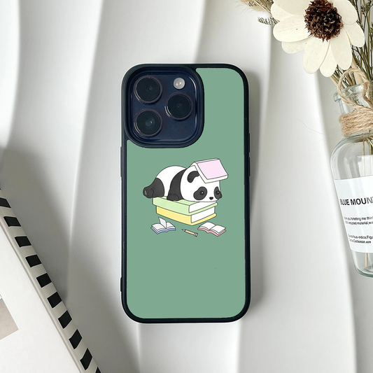 Abstract Panda Protective Glass Case