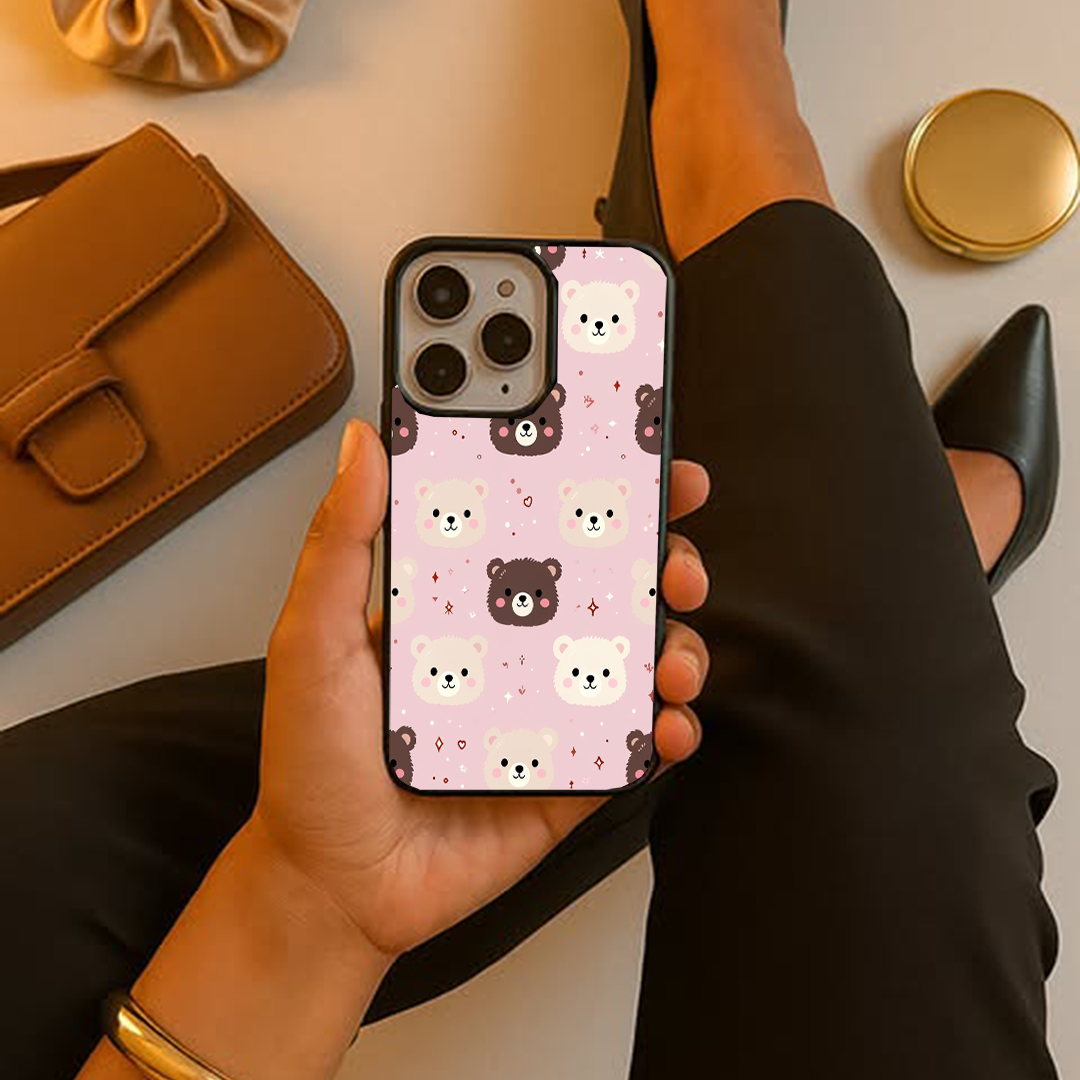 Split Contrast Bear Protective Glass Case