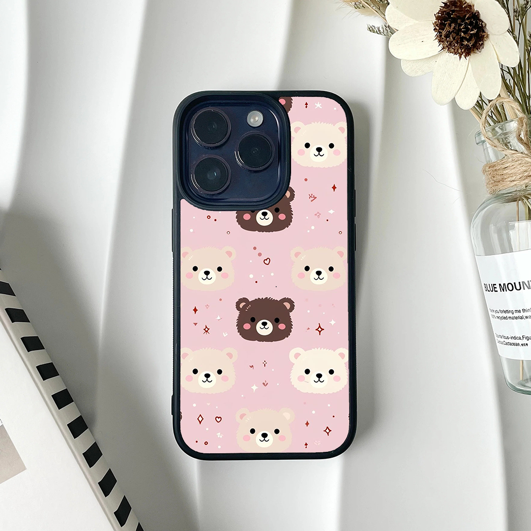 Split Contrast Bear Protective Glass Case