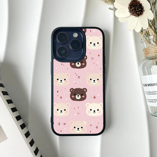 Split Contrast Bear Protective Glass Case